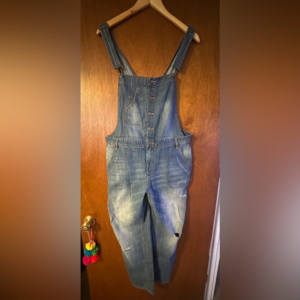 FOREVER21 Dark Wash Denim Overalls
